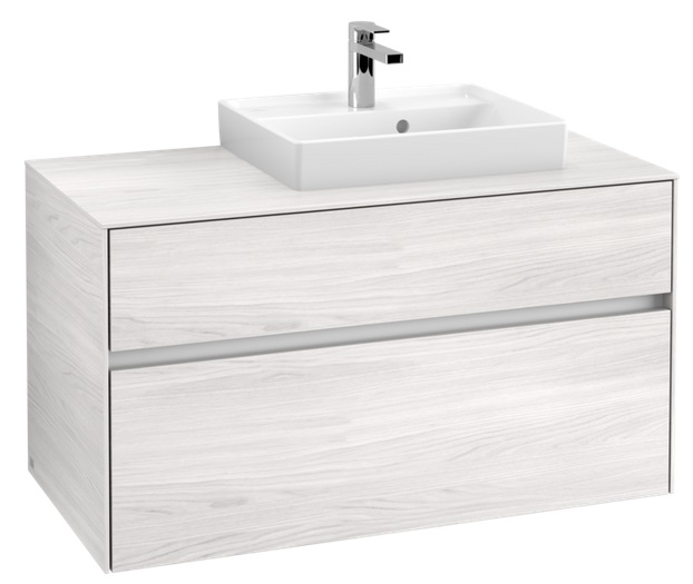 Тумба під раковину Villeroy&Boch Collaro 100х50 см ДСП біле дерево C01500E8