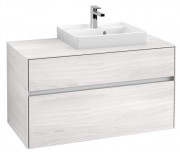 Тумба під раковину Villeroy&Boch Collaro 100х50 см ДСП біле дерево C01500E8