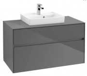 Тумба під раковину Villeroy&Boch Collaro 100х50 см МДФ глянсовий сірий C01600FP
