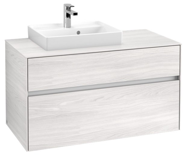 Тумба під раковину Villeroy&Boch Collaro 100х50 см ДСП біле дерево C01400E8