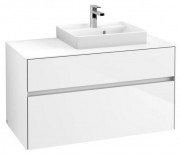 Тумба під раковину Villeroy&Boch Collaro 100х50 см ДСП білий матовий C01500MS