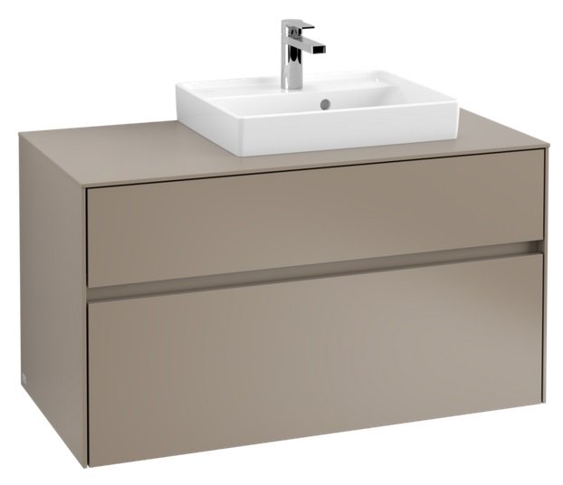 Тумба під раковину Villeroy & Boch Collaro 100х50 см ДСП сірий трюфель C01500VG