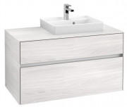 Тумба під раковину Villeroy&Boch Collaro 100х50 см ДСП біле дерево C01500E8