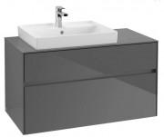 Тумба під раковину Villeroy&Boch Collaro 100х50 см МДФ глянсовий сірий C01700FP