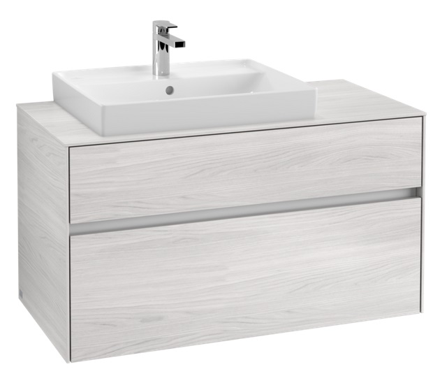 Тумба під раковину Villeroy&Boch Collaro 100х50 см ДСП біле дерево C01700E8