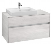Тумба під раковину Villeroy&Boch Collaro 100х50 см ДСП біле дерево C01700E8