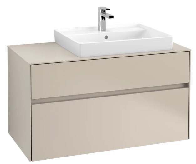Тумба під раковину Villeroy&Boch Collaro 100х50 см ДСП м'який сірий C01800VK