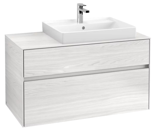 Тумба під раковину Villeroy&Boch Collaro 100х50 см ДСП біле дерево C01800E8