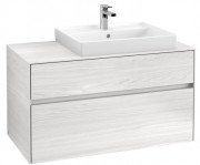 Тумба під раковину Villeroy&Boch Collaro 100х50 см ДСП біле дерево C01800E8