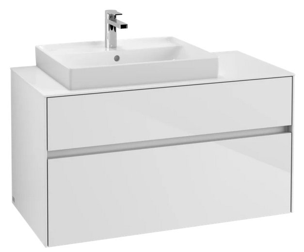 Тумба під раковину Villeroy&Boch Collaro 100х50 см ДСП білий матовий C01700MS
