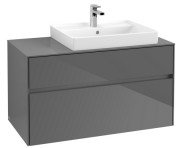 Тумба під раковину Villeroy&Boch Collaro 100х50 см МДФ глянсовий сірий C01800FP