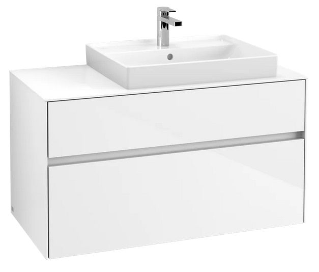 Тумба під раковину Villeroy&Boch Collaro 100х50 см ДСП білий матовий C01800MS