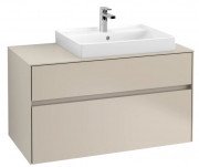 Тумба під раковину Villeroy&Boch Collaro 100х50 см ДСП м'який сірий C01800VK