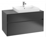 Тумба під раковину Villeroy&Boch Collaro 100х50 см МДФ чорний матовий лак C01800PD