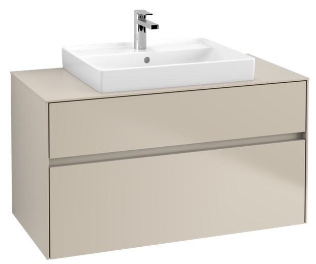 Тумба под раковину Villeroy & Boch Collaro 100х50 см ДСП мягкий серый C01900VK