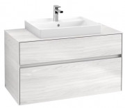 Тумба під раковину Villeroy&Boch Collaro 100х50 см ДСП біле дерево C01900E8