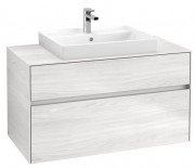 Тумба під раковину Villeroy&Boch Collaro 100х50 см ДСП біле дерево C01900E8