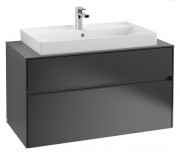 Тумба під раковину Villeroy&Boch Collaro 100х50 см МДФ чорний матовий лак C02000PD
