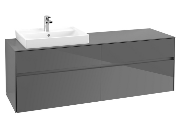 Тумба под раковину Villeroy & Boch Collaro 160х50 см МДФ глянцевый серый C02200FP
