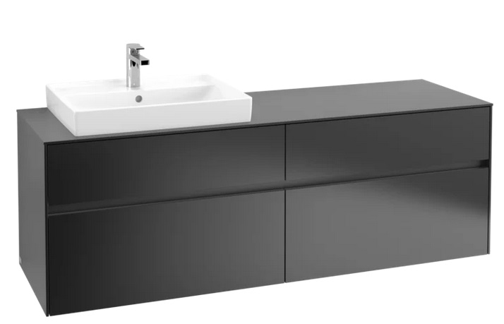 Тумба под раковину Villeroy & Boch Collaro 160х50 см МДФ черный матовый лак C02200PD