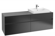 Тумба під раковину Villeroy & Boch Collaro 160х50 см МДФ чорний матовий лак C02300PD