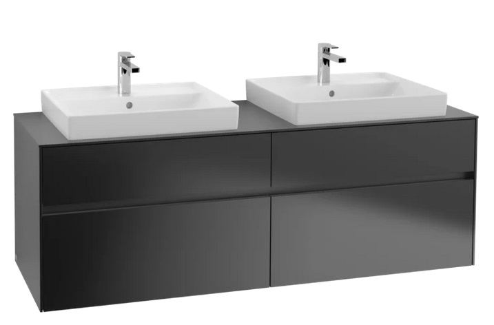 Тумба под раковину Villeroy & Boch Collaro 160х50 см МДФ черный матовый лак C02400PD