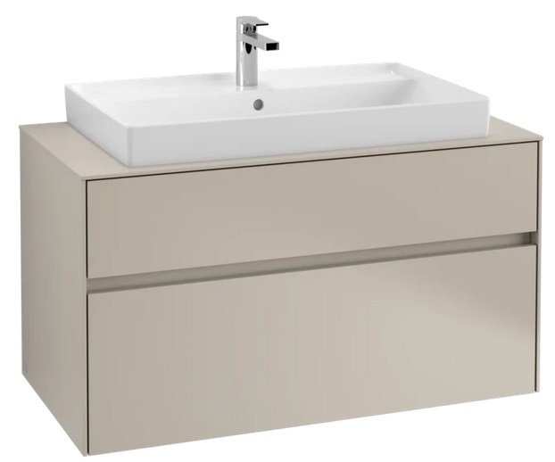 Тумба під раковину Villeroy&Boch Collaro 100х50 см ДСП м'який сірий C02000VK