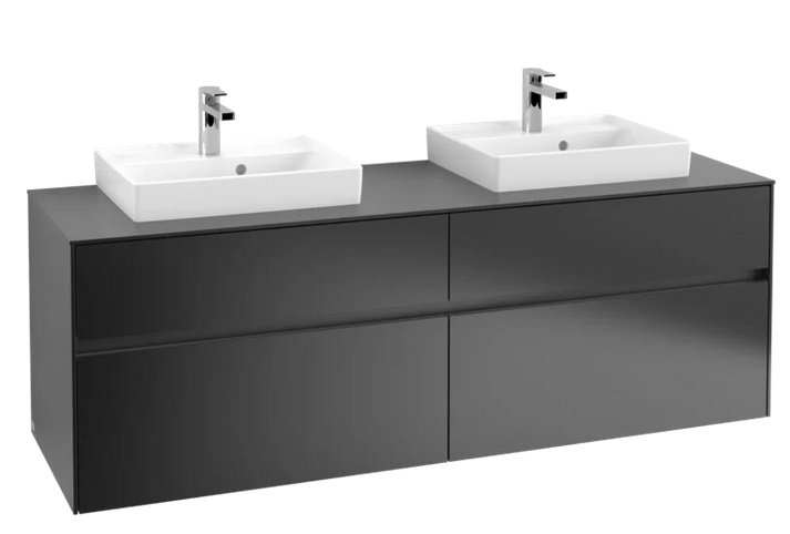 Тумба под раковину Villeroy & Boch Collaro 160х50 см МДФ черный матовый лак C02100PD