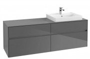 Тумба под раковину Villeroy & Boch Collaro 160х50 см МДФ глянцевый серый C02300FP