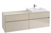 Тумба под раковину Villeroy & Boch Collaro 160х50 см ДСП мягкий серый C02300VK