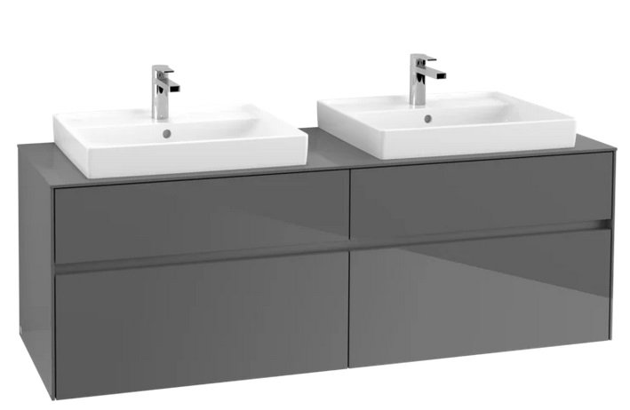 Тумба під раковину Villeroy&Boch Collaro 160х50 см МДФ глянсовий сірий C02400FP