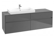 Тумба під раковину Villeroy&Boch Collaro 160х50 см МДФ глянсовий сірий C02600FP