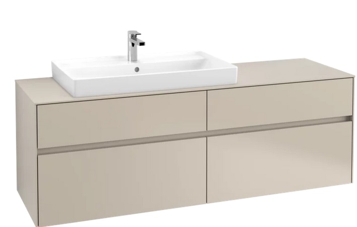 Тумба под раковину Villeroy & Boch Collaro 160х50 см ДСП мягкий серый C02600VK