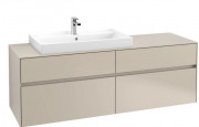 Тумба під раковину Villeroy&Boch Collaro 160х50 см ДСП м'який сірий C02600VK