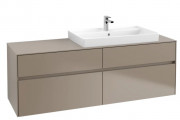 Тумба під раковину Villeroy & Boch Collaro 160х50 см ДСП сірий трюфель C02700VG