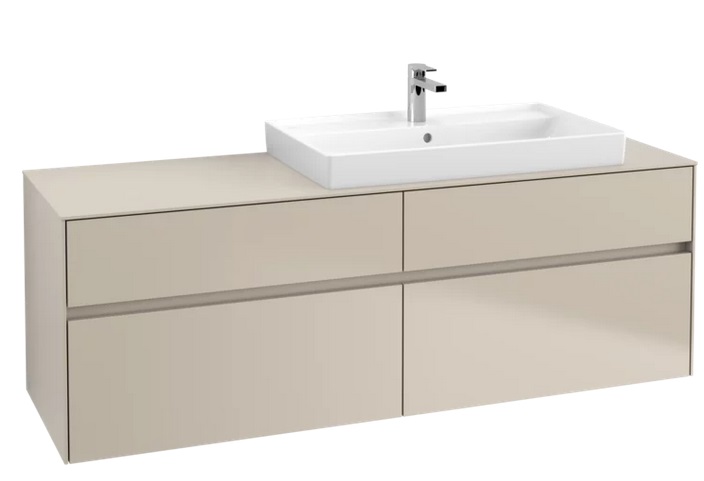 Тумба під раковину Villeroy&Boch Collaro 160х50 см ДСП м'який сірий C02700VK