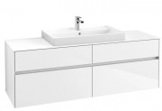 Тумба під раковину Villeroy&Boch Collaro 160х50 см МДФ глянсовий білий C01800VH