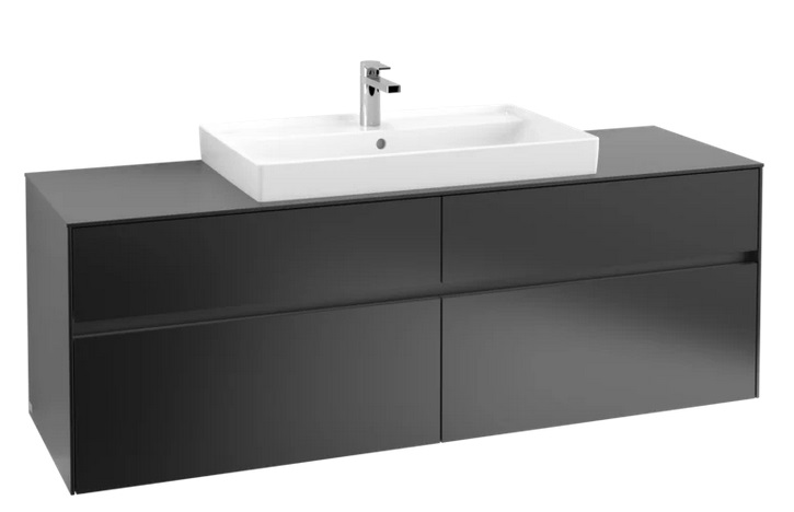 Тумба под раковину Villeroy & Boch Collaro 160х50 см МДФ черный матовый лак C02800PD