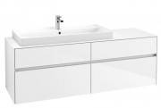 Тумба під раковину Villeroy&Boch Collaro 160х50 см МДФ глянсовий білий C02900DH