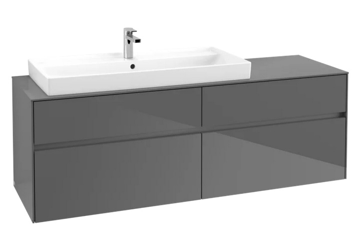 Тумба під раковину Villeroy&Boch Collaro 160х50 см МДФ глянсовий сірий C02900FP