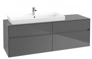 Тумба под раковину Villeroy & Boch Collaro 160х50 см МДФ глянцевый серый C02900FP