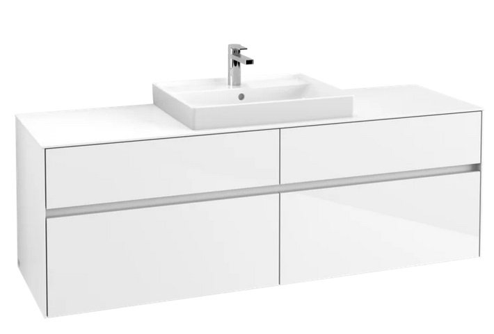 Тумба під раковину Villeroy&Boch Collaro 160х50 см ДСП глянсовий білий C02500DH