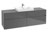 Тумба под раковину Villeroy & Boch Collaro 160х50 см МДФ глянцевый серый C02500FP