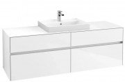 Тумба під раковину Villeroy&Boch Collaro 160х50 см ДСП білий матовий C02500MS