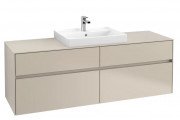 Тумба под раковину Villeroy & Boch Collaro 160х50 см ДСП мягкий серый C02500VK