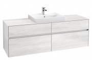 Тумба під раковину Villeroy&Boch Collaro 160х50 см ДСП біле дерево C02500E8