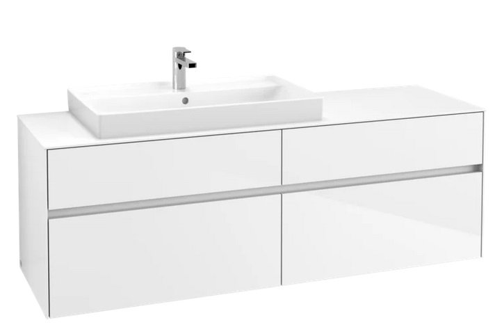 Тумба під раковину Villeroy&Boch Collaro 160х50 см ДСП білий матовий C02600MS