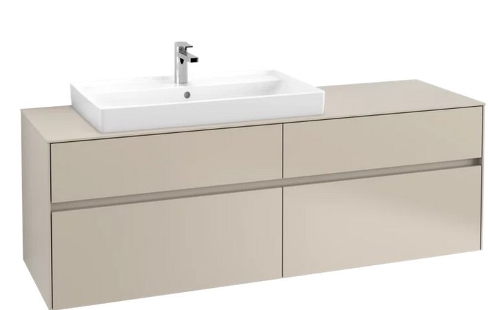 Тумба під раковину Villeroy&Boch Collaro 160х50 см ДСП м'який сірий C02600VK
