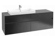 Тумба под раковину Villeroy & Boch Collaro 160х50 см МДФ черный матовый лак C02600PD