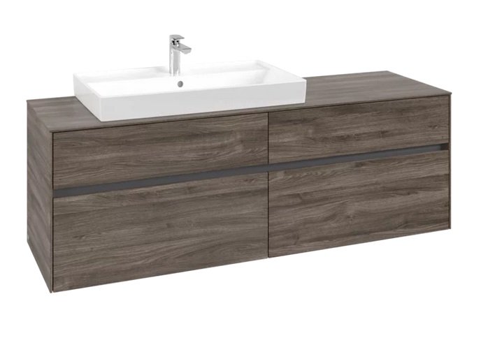 Тумба під раковину Villeroy & Boch Collaro 160х50 см ДСП кам'яний дуб C02600RK